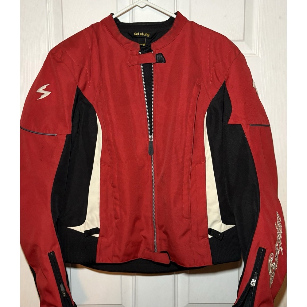 Scorpion GET STUNG WMN's Large Red/Black Full Zip Exo Skeletal Padded Jacket XL